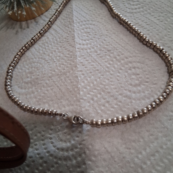 Elegant Silver Beaded Necklace